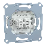 Merten, mechanizm przycisku podwójnego zwierno-rozwiernego jednobiegunowego, 10 A, AC 250 V
