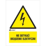 NIE DOTYKAĆ URZĄDZENIE ELEKTRYCZNE 148X210 FOLIA SAMOPRZYLEPNA