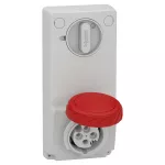 Interlocked socket, Mureva PK, panel mounting, 16A, 3P+E, 400V, IP65