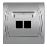 LOGO Gniazdo multimedialne podwójne bez modułu (standard Keystone) srebrny metalik