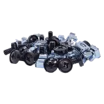 Komplet śrub montażowych ( 20 x śruba M6 15mm + podkładka + nakretka koszykowa ) czarna