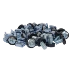 Komplet śrub montażowych ( 20 x śruba M6 15mm + podkładka + nakretka koszykowa ) srebrna