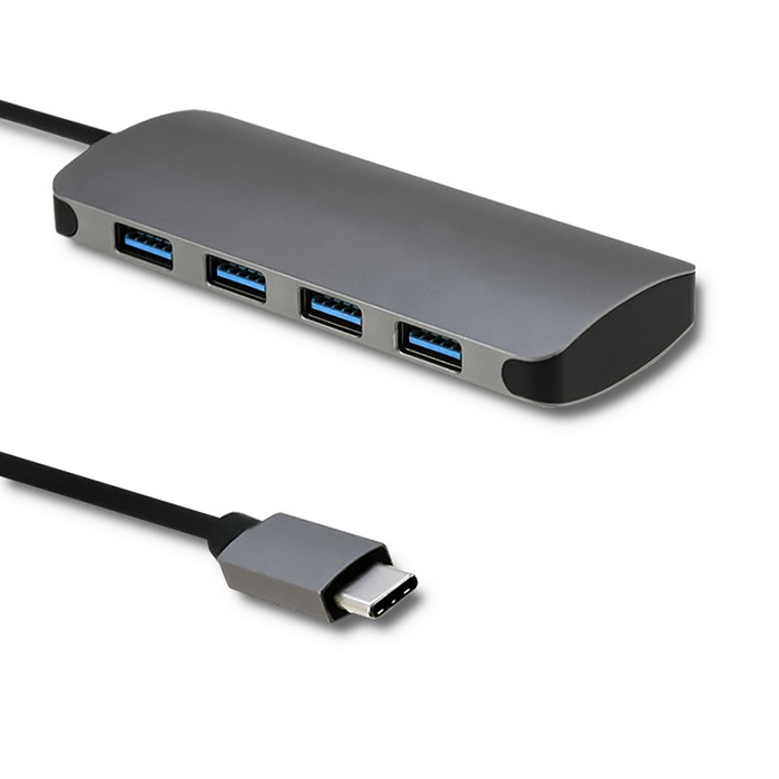 Qoltec Hub Adapter USB-C 3.1 5w1 | 4x USB 3.0 | DC