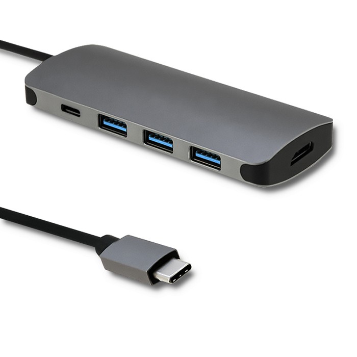 Qoltec Hub Adapter USB-C 3.1 5w1 | 3x USB 3.0 | HDMI 4K | USB-C 3.0 PD