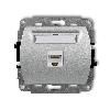 TREND Mechanizm gniazda komputerowego pojedynczego 1xRJ45, kat. 6, 8-stykowy srebrny metalik