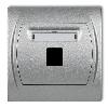 LOGO Gniazdo multimedialne pojedyncze bez modułu (standard Keystone) srebrny metalik