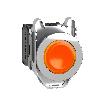 Przycisk podświetlany zlicowany metal pomarańczowy Ø30 zintegrowana dioda LED 230V AC 1 NO + 1 NC Harmony XB4