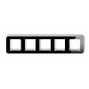 ICON Ramka uniwersalna pięciokrotna zaokrąglona - efekt szkła (ramka: czarna; spód: biały) czarny