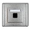 FLEXI Gniazdo multimedialne pojedyncze bez modułu (standard Keystone) srebrny metalik