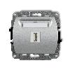 TREND Mechanizm gniazda pojedynczego USB A-A 2.0 srebrny metalik