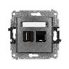 ICON Mechanizm gniazda pojedynczego HDMI 2.0, 4K + gniazda komp. poj. 1xRJ45, kat. 5e, 8-stykowy grafitowy