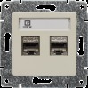 VENA Gniazdo komputerowe podwójne 2xRJ45, bez ramki, KREM, 510368