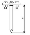 Wspornik 0-18B/M L-150 do wbijania mocujący linkę