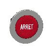 Główka przycisku bez podświetlenia kryty czerwony białe oznaczenie ARRET Harmony XB4