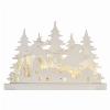 Dekoracje - 12 LED drewniana świąteczna wioska, 42x31 cm, 2x AA, ciepła biel, IP20, timer
