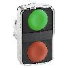 Harmony XB4 Główka przycisku podwójnego płaski zielony/czerwony z samopowrotem metalowy