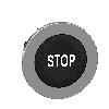 Główka przycisku bez podświetlenia czarny białe oznaczenie STOP Harmony XB4