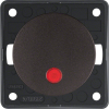 Integro Łącznik klawiszowy kontrolny 12 V z czerwoną soczewką, 2-biegunowy, brązowy, mat