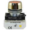 Lampka NEF22 metalowa płaska błyskająca zółta, 24V-230V