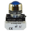 Lampka NEF22 metalowa sferyczna błyskająca niebieska, 24V-230V