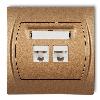 LOGO Gniazdo komputerowe podwójne 1xRJ45, kat. 5e, 8-stykowy złoty metalik