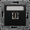 VENA Gniazdo multimedialne USB, bez ramki ANTRACYT