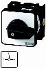 T0-4-8294/E Przełącznik zasilania, Styki: 8, 20 A, tabliczka: 1-0-2, 90 °, bez samopowrotu, montaż natablicowy, pokrętło czarne bez możliwości blokady
