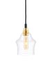 Kaspa LONGIS II GOLD lampa wisząca 1 x 60W E27 (czarny / złoty / transparent)