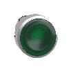 Przycisk płaski zielony samopowrotny LED metalowy karbowana bez oznaczenia Harmony XB4