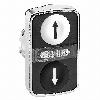 Harmony XB4 Napęd przycisku dwuklawiszowego płaski biały/czarny LED metalowy oznaczony