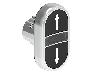 Metalowy przycisk Ø22mm serii Platinum, dwuklawiszowy, samoczynny powrót, 2 kryte i biały podświetlany dyfuzor. Czarny - Czarny / ↑ - ↓