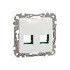 Płytka centralna 2xRJ45 do wkładów 5e-6 UTP Systimax, Sedna Design & Elements, białe