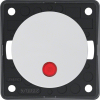 Integro Łącznik klawiszowy kontrolny 12 V z czerwoną soczewką, 2-biegunowy, biały, połysk