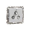 Gniazdo R/TV/SAT przelotowe (7dB), Sedna Design & Elements, srebrne aluminium