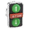 Harmony XB4 Przycisk potrójny zielony/STOP/zielony samopowrotny metalowy góra/STOP/dół
