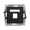 ICON Mechanizm gniazda multimedialnego pojedynczego bez modułu (standard Keystone) czarny mat