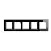 DECO Ramka uniwersalna pięciokrotna - szkło (ramka: czarna; spód: czarny) czarny
