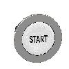Główka przycisku bez podświetlenia biały kryty czarny oznaczenie START Harmony XB4