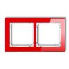 DECO Ramka uniwersalna podwójna - efekt szkła (ramka: czerwona; spód: biały)