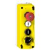 Wnękowa skrzynka łącznikowa żółty 4 otwory przycisk bezpieczeństwa 1 grzybek 2 przyciski 1 przełącznik Harmony XALF