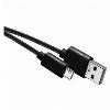 Kabel USB 2.0, wtyk A - micro B, ładowanie, transmisja danych, 2 m, czarny