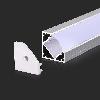 Profil Aluminiowy do paska LED na powierzchniowy narożny / 2000mmx19mmx19mm / Klosz: Mleczny / Kolor: Biały