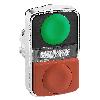 Harmony XB4 Napęd przycisku dwuklawiszowego płaski/wystający zielony/czerwony LED metalowy